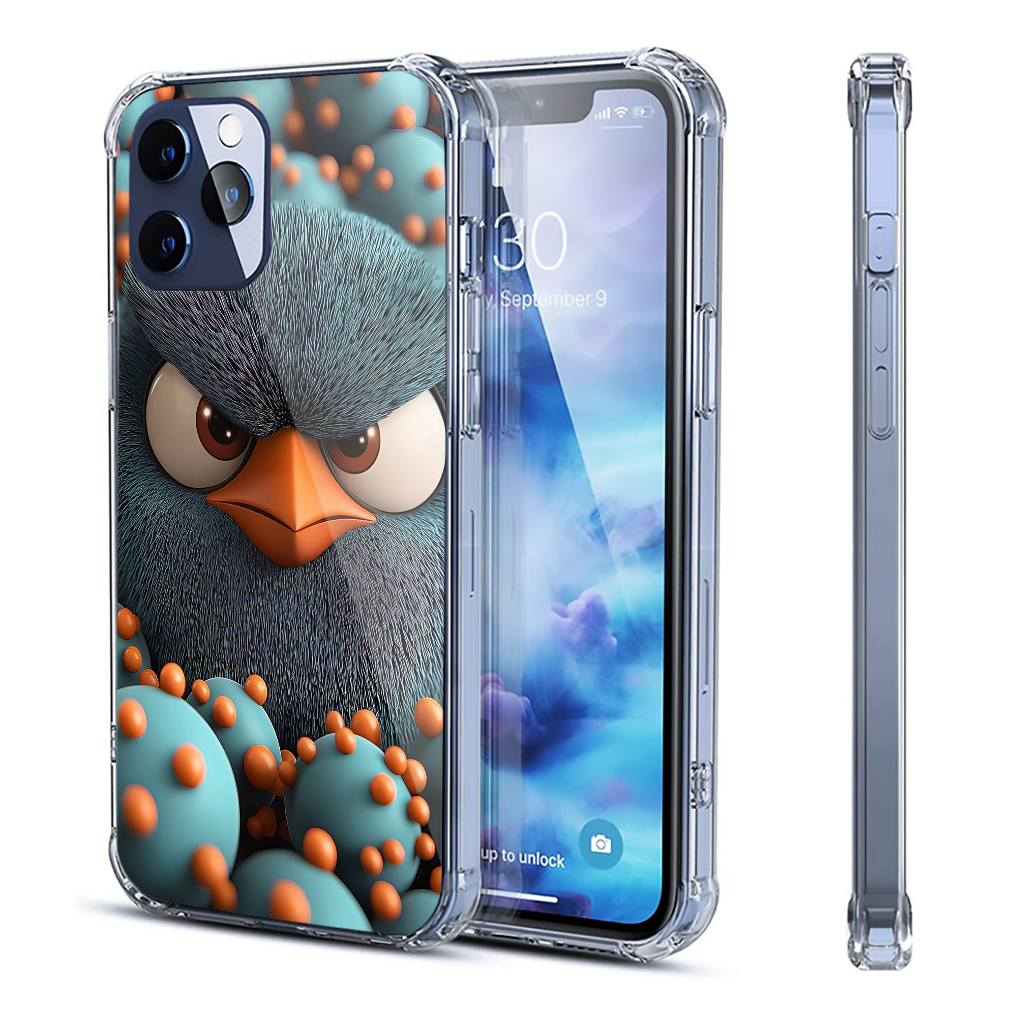 （画像用） Angry Birds アングリーバード 【iPhone 12シリーズ対応】透明スマホケース（クリアソフトケース）